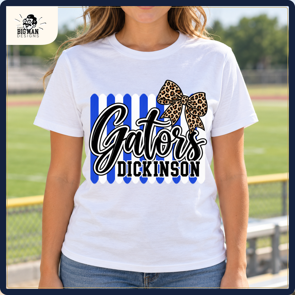 Dickinson Gators school spirit shirt worn outdoors