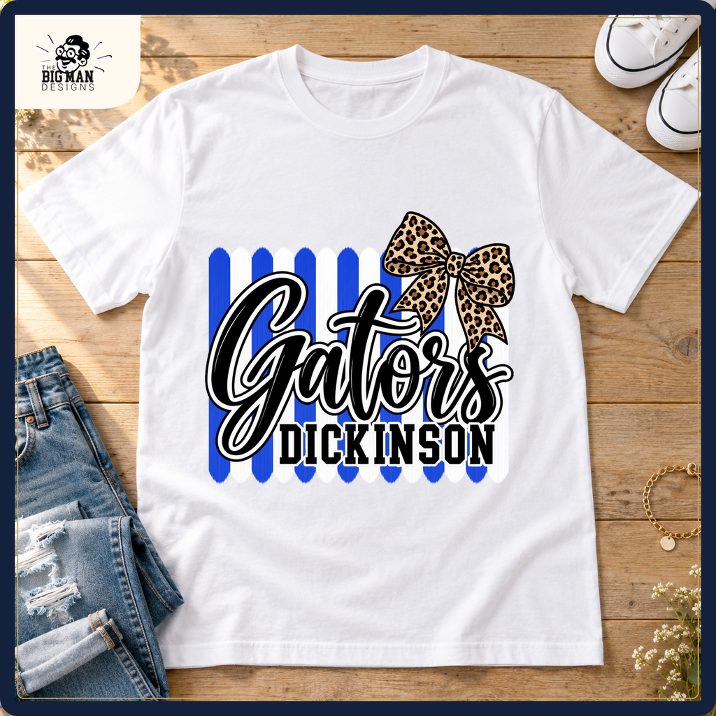 Dickinson Gators school spirit shirt styled in a boutique flat lay