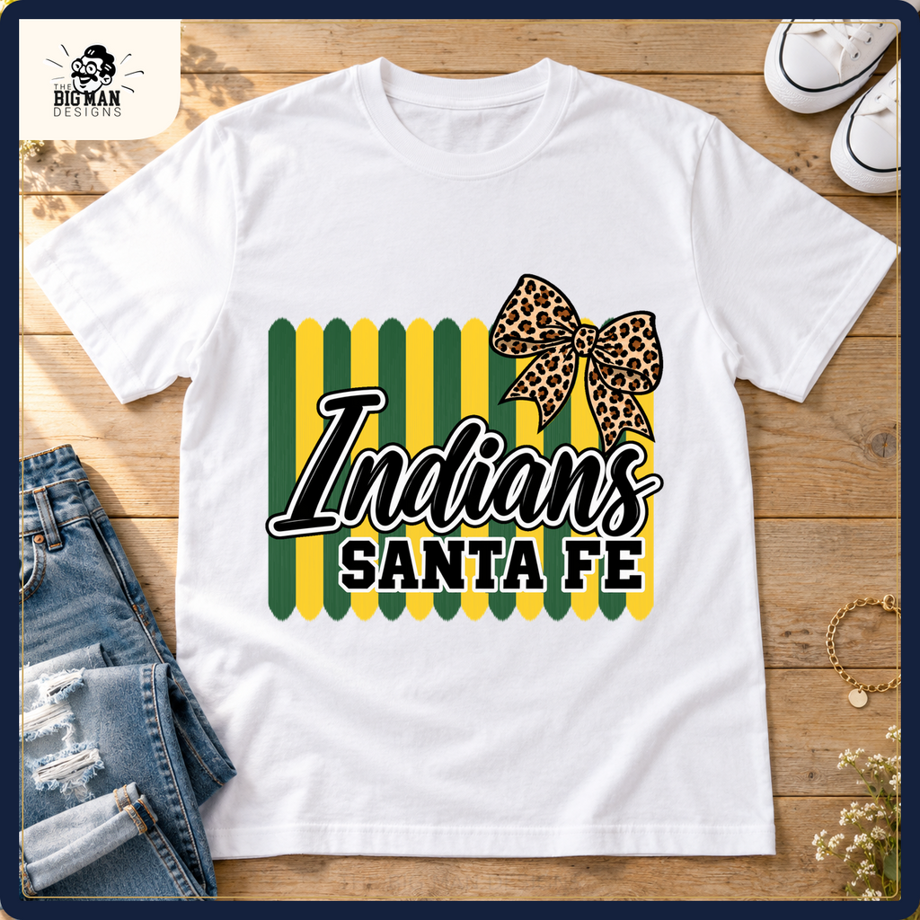 Santa Fe Indians school spirit shirt styled in a boutique flat lay