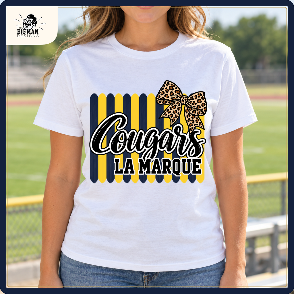 La Marque Cougars school spirit shirt worn outdoors