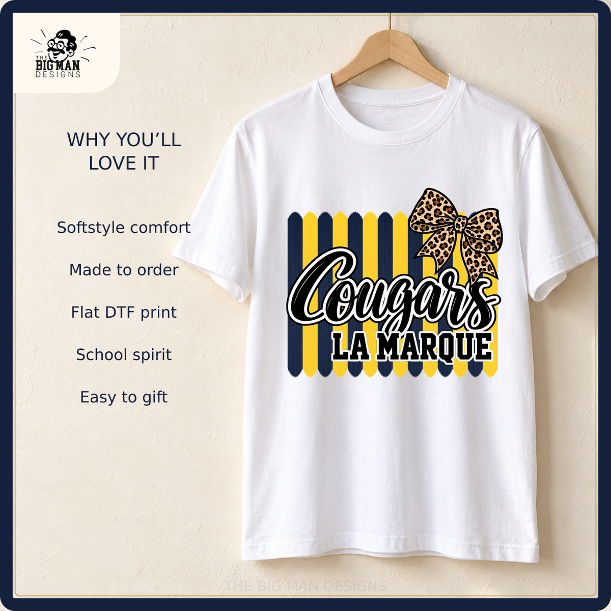 La Marque Cougars Softstyle comfort and made-to-order school spirit shirt