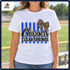 Clear Springs Chargers school spirit shirt worn outdoors