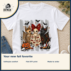 Halloween Bat Trio: Softstyle comfort, flat DTF printing, and made-to-order benefits