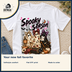 Spooky Season Ghost Trio: Softstyle comfort, flat DTF printing, and made-to-order benefits