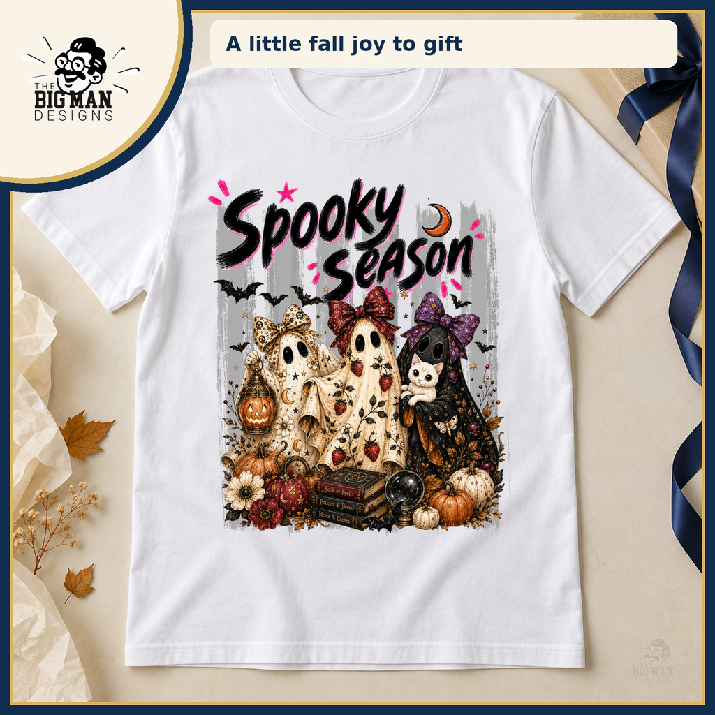 Spooky Season Ghost Trio: shirt styled as a fall gift