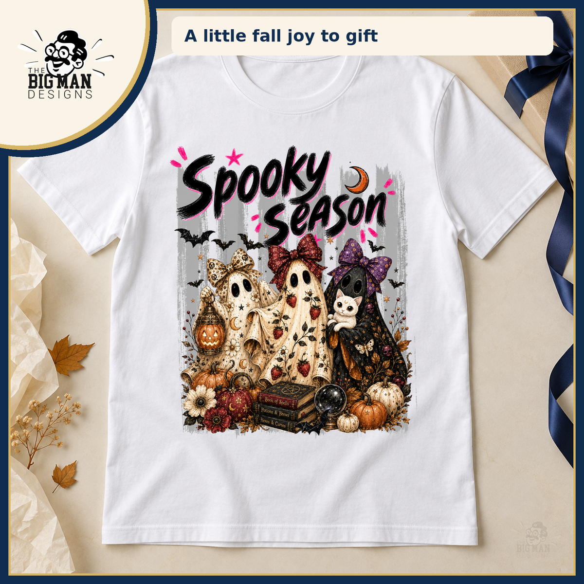 Spooky Season Ghost Trio: shirt styled as a fall gift