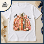 Bookish Pumpkin Bow: shirt in a boutique flat lay with autumn gift styling