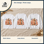 Bookish Pumpkin Bow: matching short sleeve tee, long sleeve tee, and crewneck sweatshirt