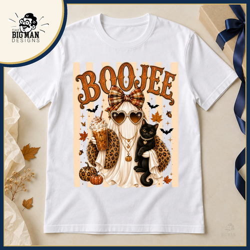 Boujee Ghost and Black Cat: shirt in a boutique flat lay with autumn gift styling