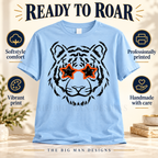 Tiger Star Glasses: shirt with comfort and printed-with-care benefits. The Big Man Designs.