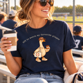 Baseball Mom Goose: lifestyle shirt mockup. The Big Man Designs.