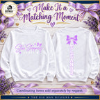 Coordinating Star Steppers sweatshirt front and vertical Eleanor bow back, sold separately by request