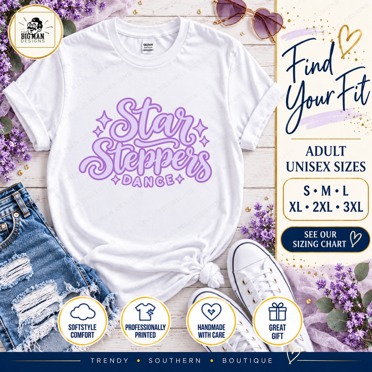 Star Steppers Dance script shirt adult unisex sizes S through 3XL