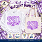 Coordinating Star Steppers pennant sweatshirt and tote, sold separately by request
