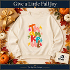 Thankful colorful letters Thanksgiving design. Natural sweatshirt styled as a Thanksgiving gift. The Big Man Designs.