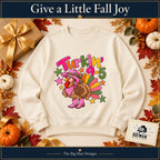 Turkin 9 to 5 Thanksgiving design. Natural sweatshirt styled as a Thanksgiving gift. The Big Man Designs.
