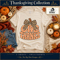 Give Thanks Leopard Bow Shirt & Sweatshirt on a Natural T-shirt, autumn boutique styling with The Big Man Designs branding