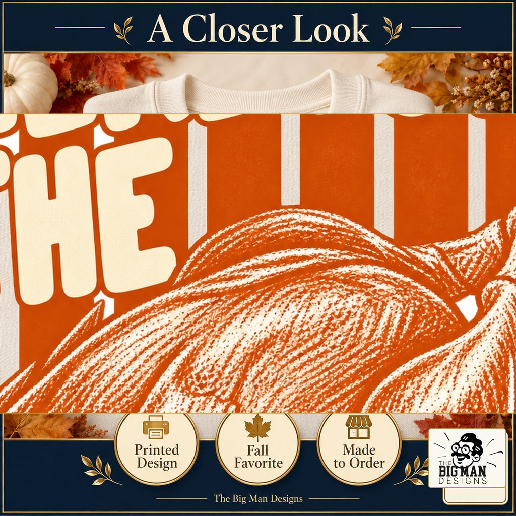Here for the Turkey Thanksgiving design. Cropped close-up of the original print artwork and colors. The Big Man Designs.