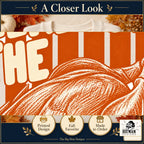 Here for the Turkey Thanksgiving design. Cropped close-up of the original print artwork and colors. The Big Man Designs.