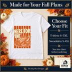 Here for the Turkey Thanksgiving design. White T-shirt with T-shirt sizes S–5XL and sweatshirt sizes S–4XL. The Big Man Designs.
