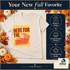 Here for the Pumpkin Pie Thanksgiving design. Natural T-shirt with made-to-order and professional-printing benefit badges. The Big Man Designs.