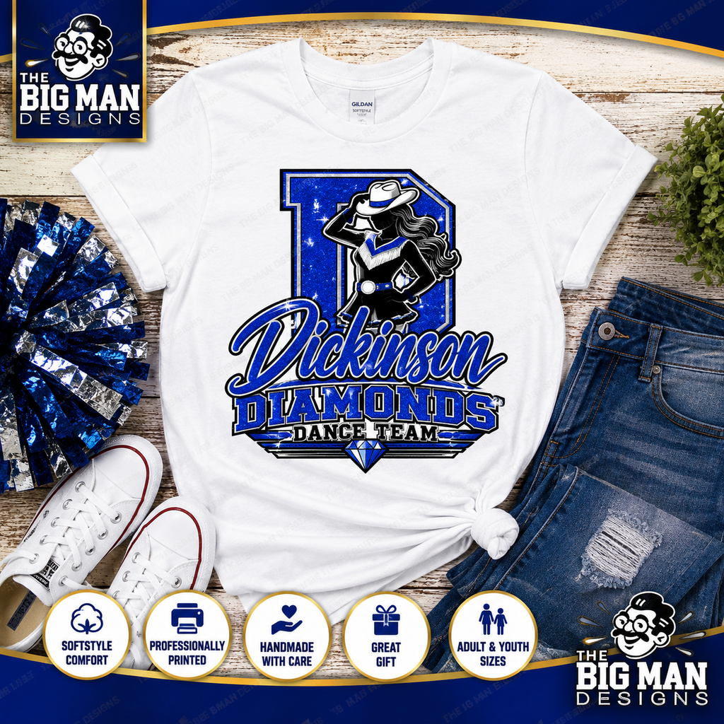 Dickinson Diamonds Dance Team Shirt 3 | DTF Printed