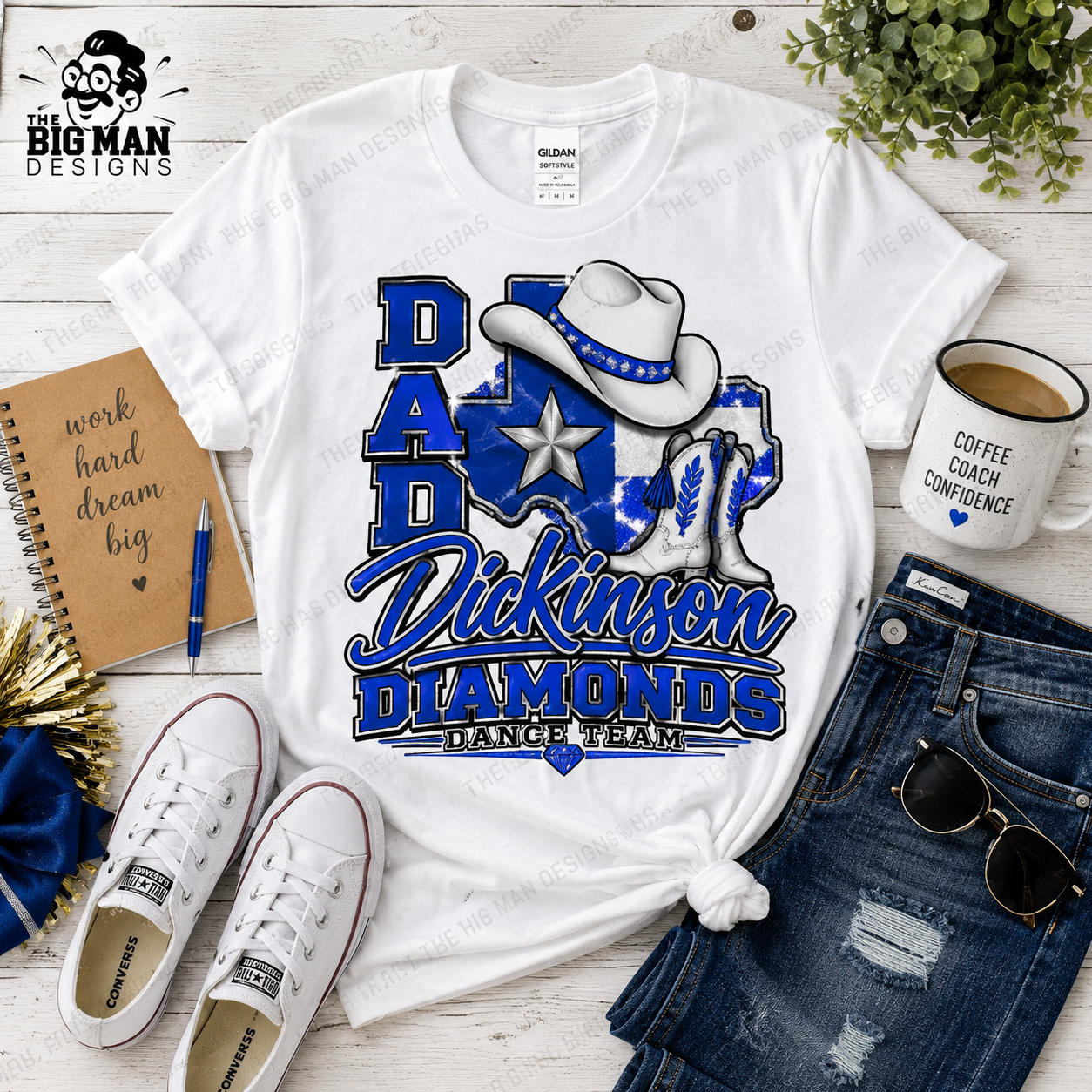Dickinson Diamonds Dance Team Dad Shirt 4 | DTF Printed