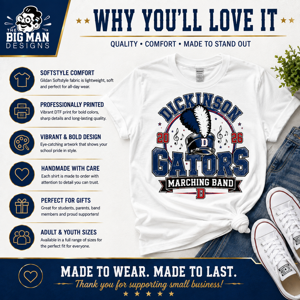 Dickinson Gators Marching Band Shirt 1 | DTF Printed