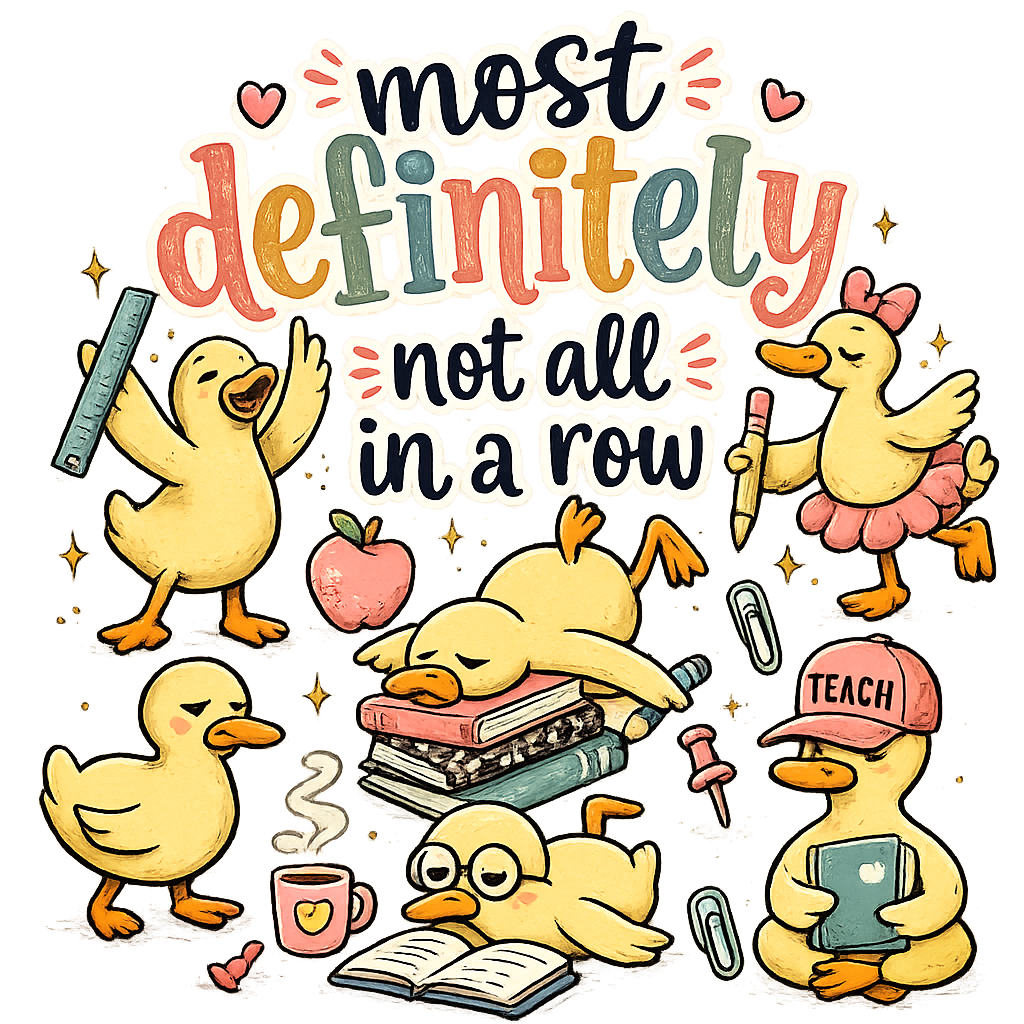 Most Definitely Not All in a Row Teacher Shirt