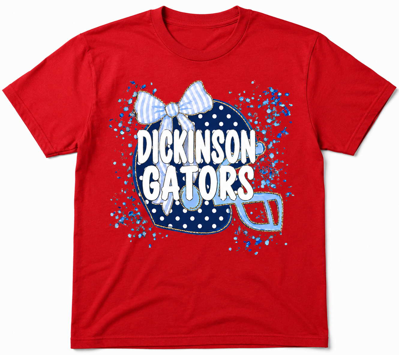 1 Dickinson Gators Football Tee – Helmet Bow Design | Youth & Adult