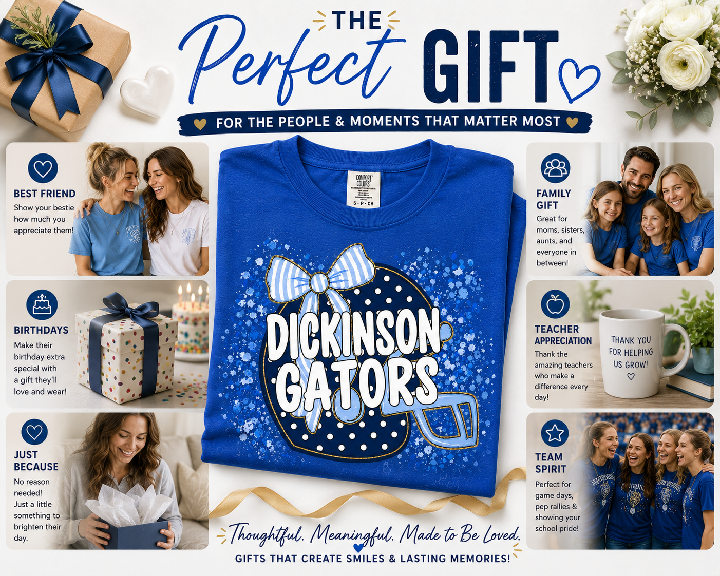 1 Dickinson Gators Coquette Bow T-shirt & Sweatshirt | School Spirit Shirt