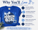 1 Dickinson Gators Football Tee – Helmet Bow Design | Youth & Adult