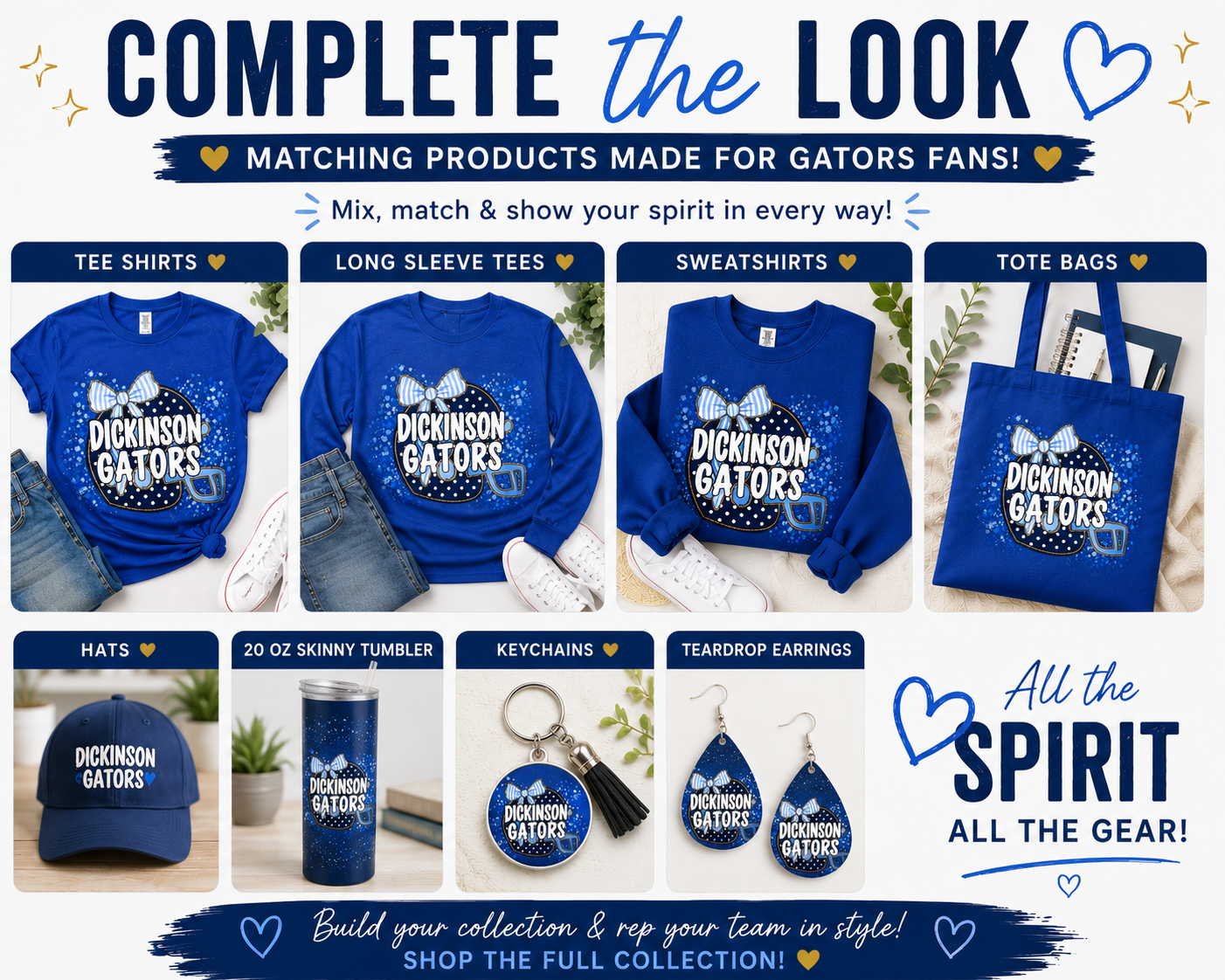 1 Dickinson Gators Coquette Bow T-shirt & Sweatshirt | School Spirit Shirt