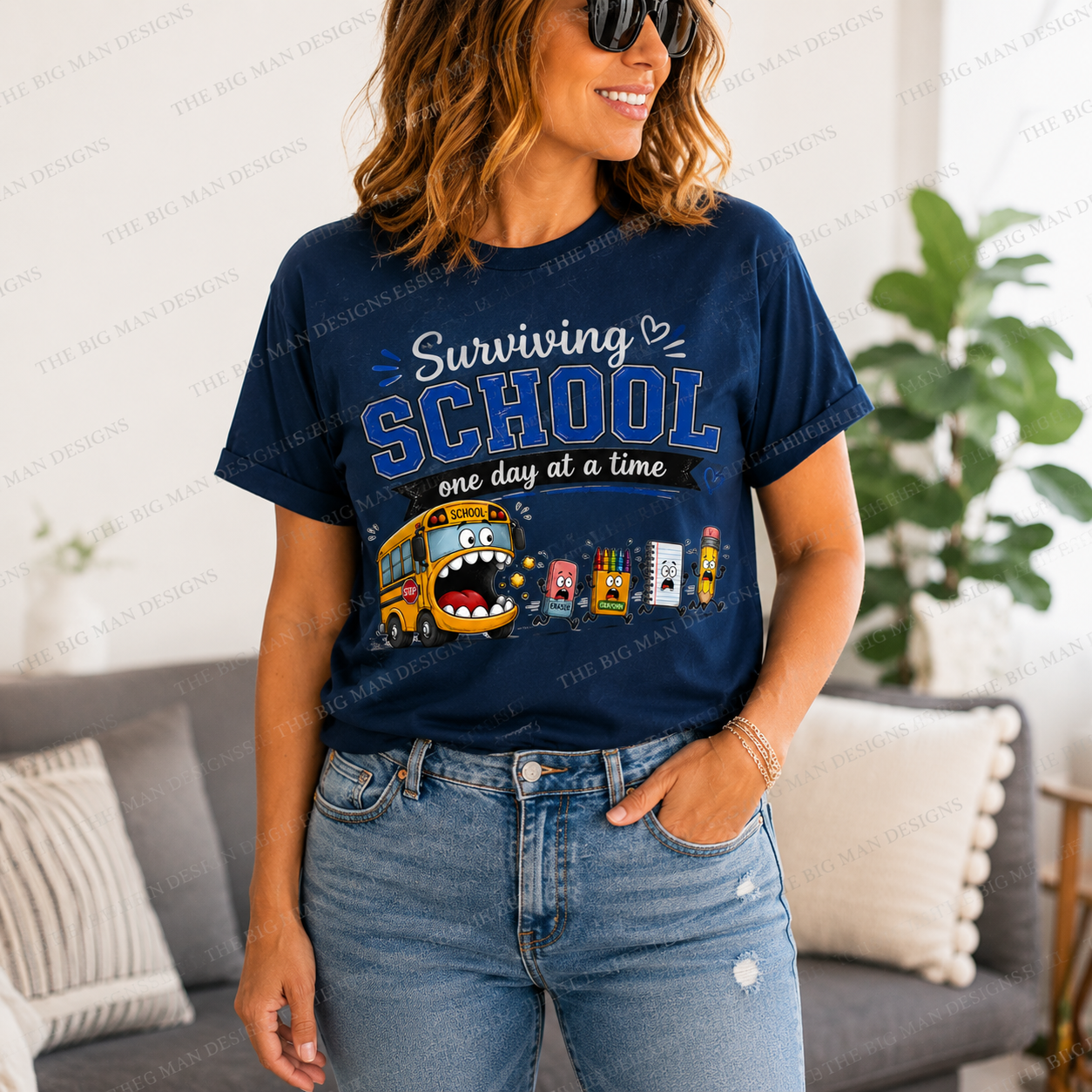 Surviving School One Day at a Time Tee | Teacher & Back to School Shirt