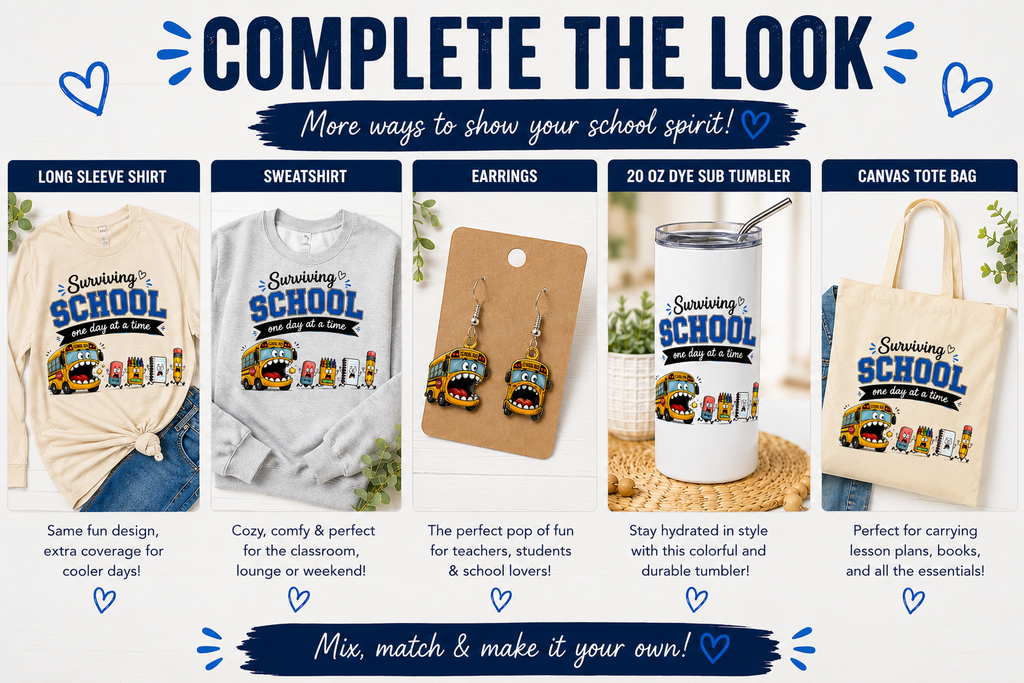 Surviving School One Day at a Time Tee | Teacher & Back to School Shirt