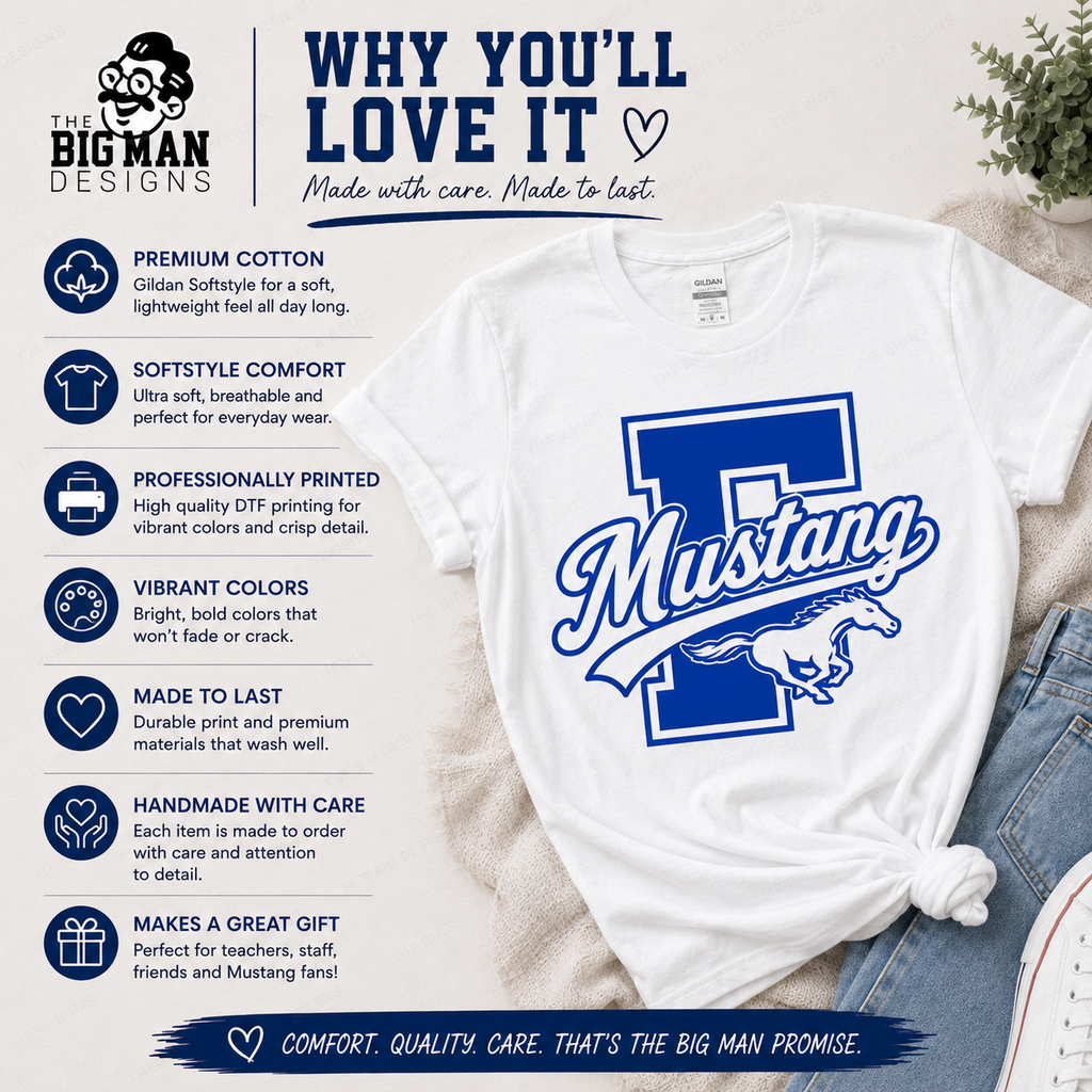 Friendswood Mustang F Letter Spirit Shirt | School Spirit Tee
