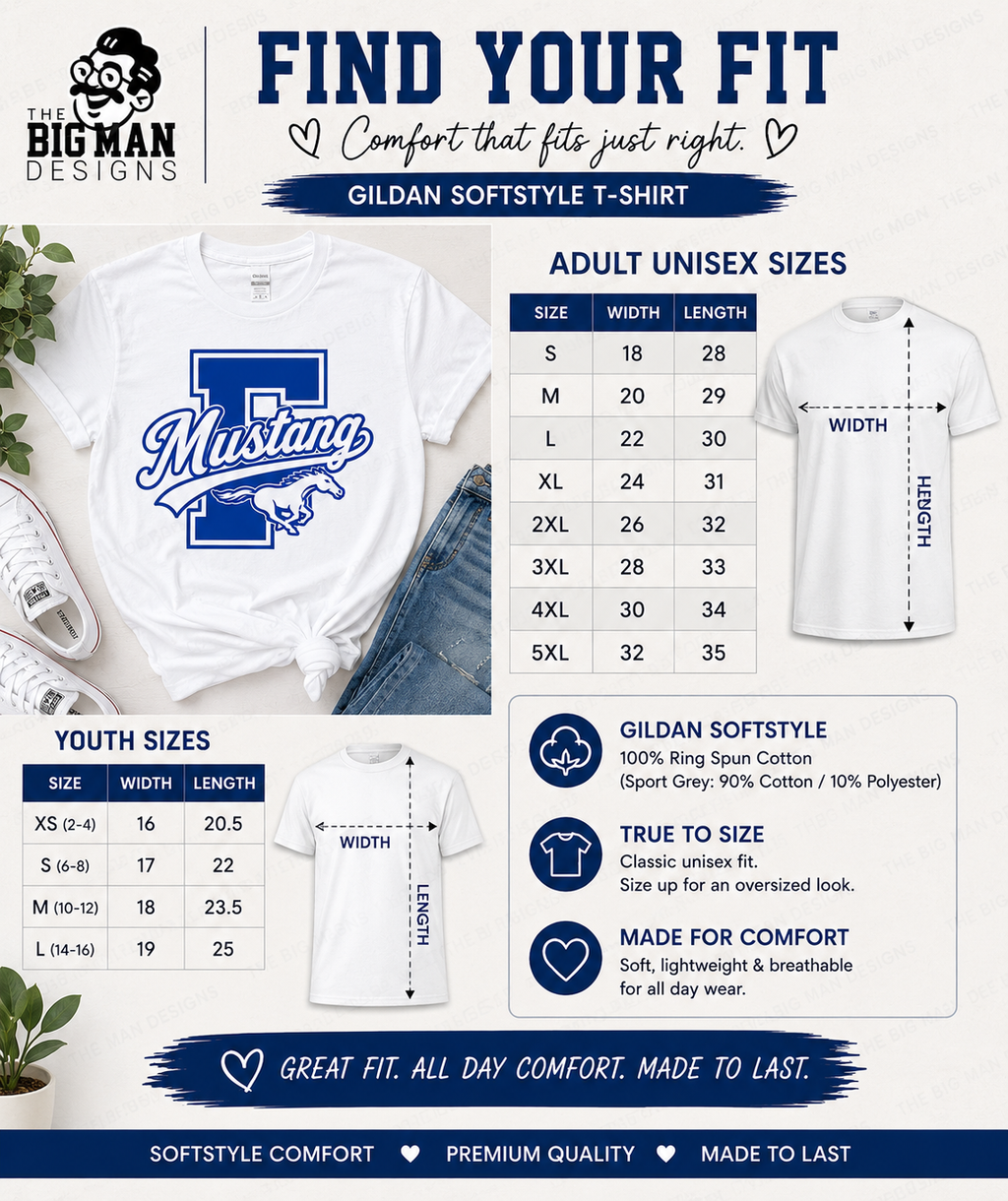 Friendswood Mustang F Letter Spirit Shirt | School Spirit Tee