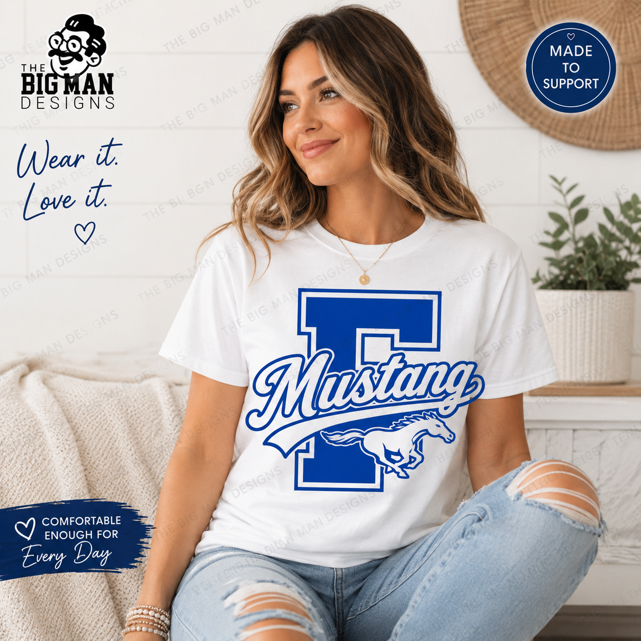 Friendswood Mustang F Letter Spirit Shirt | School Spirit Tee