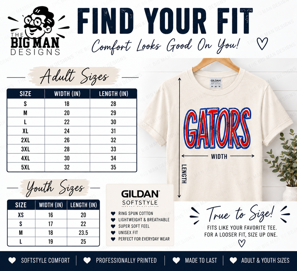 Dickinson Gators Retro Bold Spirit Shirt | Dickinson ISD Spirit Wear