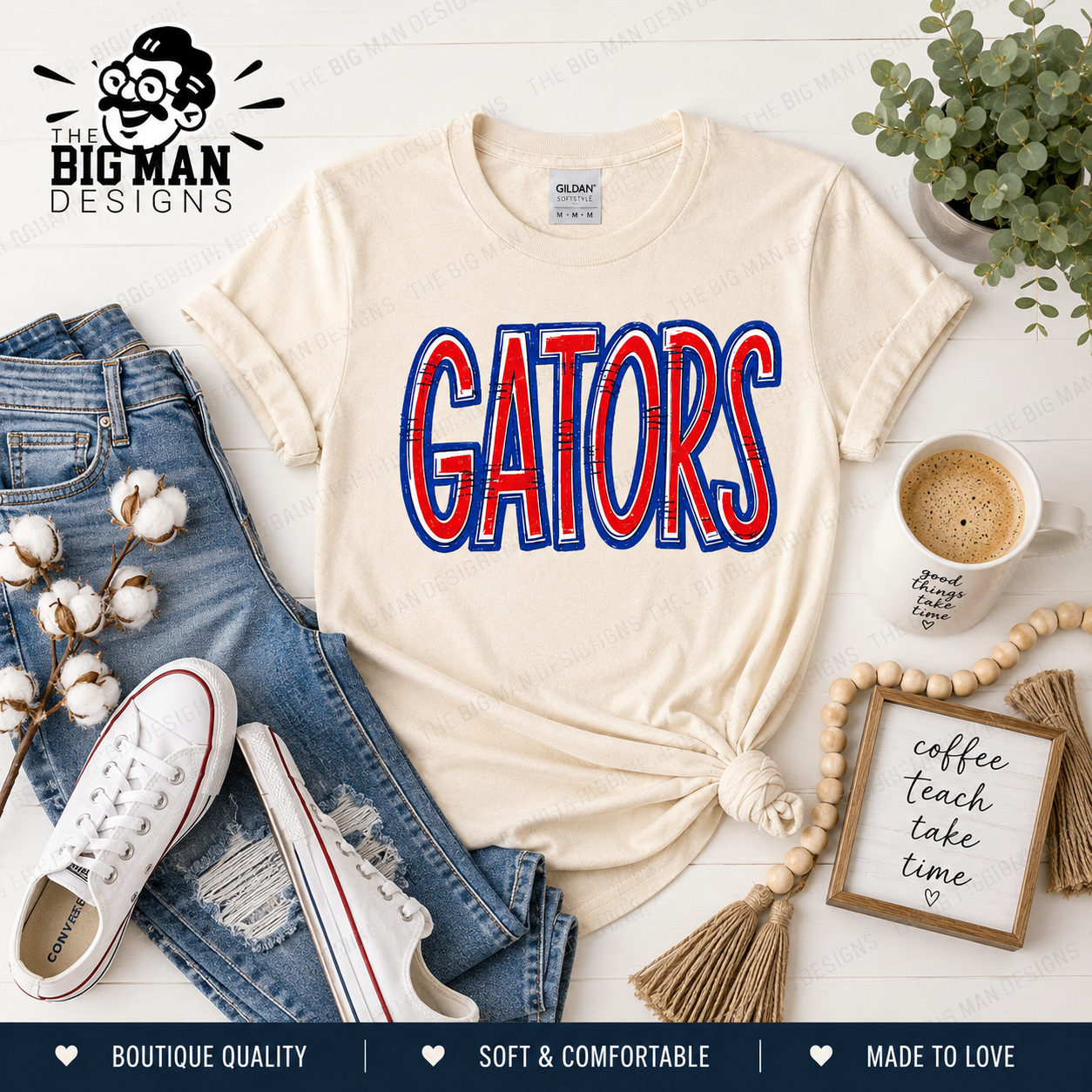 7 Dickinson Gators Retro Bold Spirit Shirt | Dickinson ISD Spirit Wear