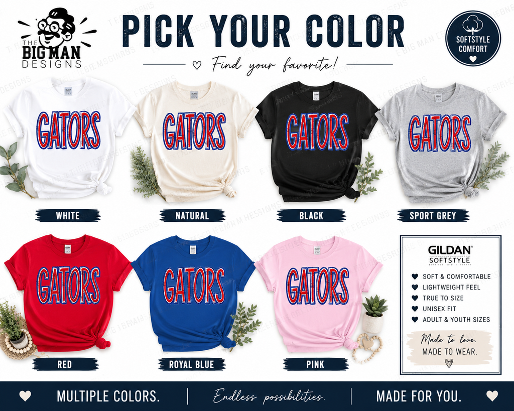 Dickinson Gators Retro Bold Spirit Shirt | Dickinson ISD Spirit Wear