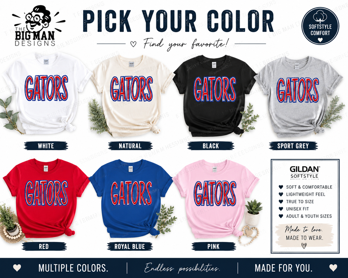 Dickinson Gators Retro Bold Spirit Shirt | Dickinson ISD Spirit Wear