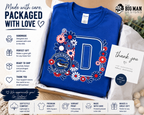 8 Dickinson Gators Floral D Spirit Shirt | Dickinson ISD Spirit Wear