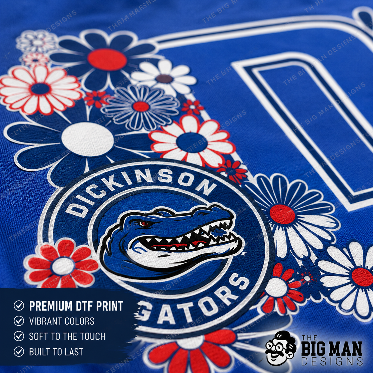 Dickinson Gators Floral D Spirit Shirt | Dickinson ISD Spirit Wear