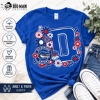 8 Dickinson Gators Floral D Spirit Shirt | Dickinson ISD Spirit Wear