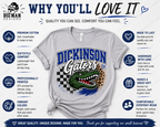9 Dickinson Gators Checkered Leopard Spirit Shirt | Dickinson ISD Spirit Wear