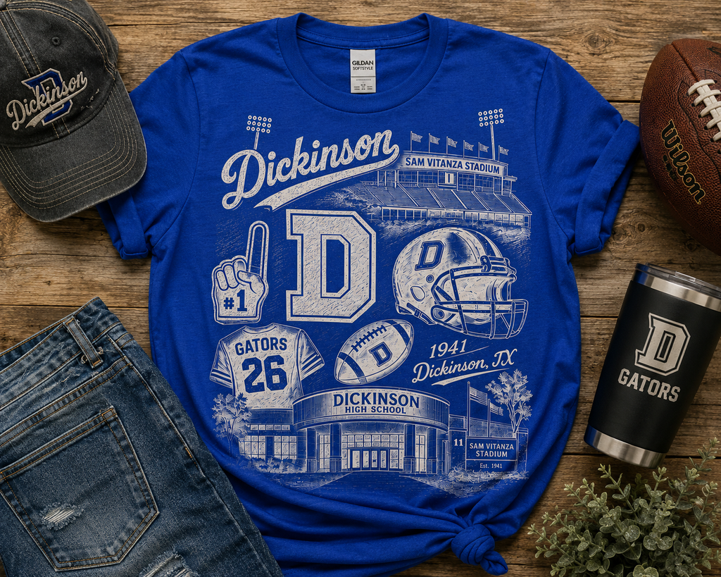 Dickinson Gators Vintage Stadium Spirit Shirt | Dickinson ISD Spirit Wear