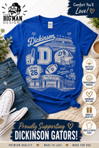 10 Dickinson Gators Vintage Stadium Spirit Shirt | Dickinson ISD Spirit Wear