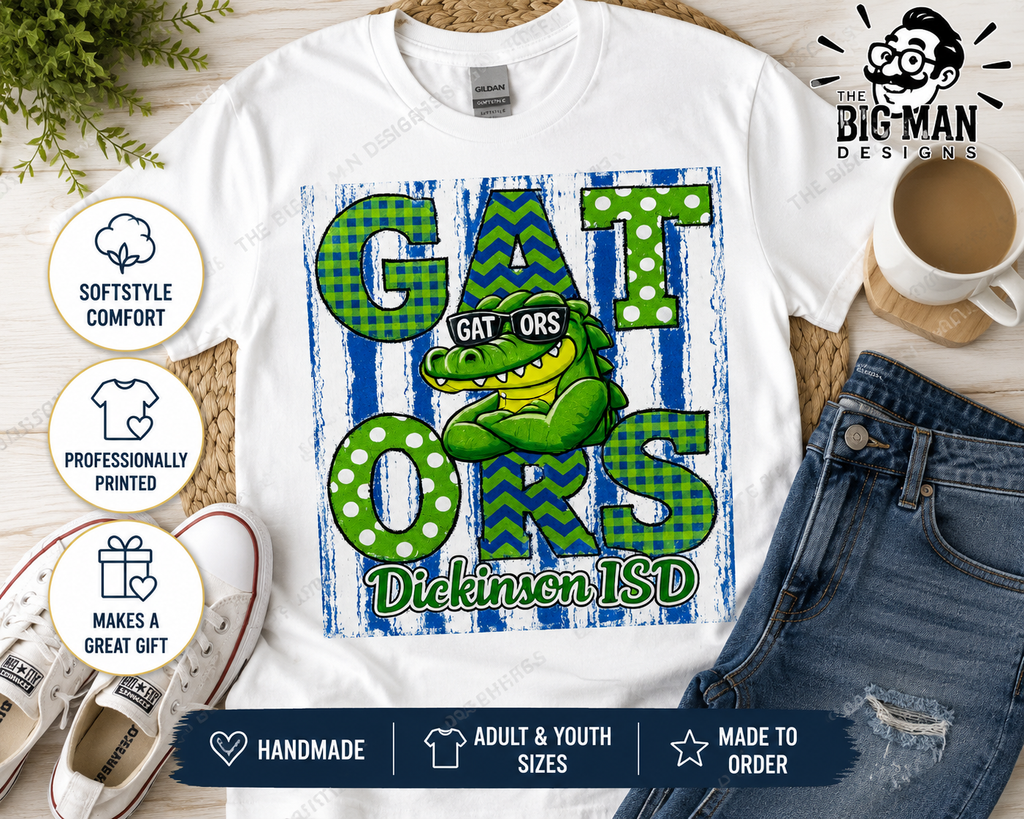 11 Dickinson Gators Block Letter Spirit Shirt | Dickinson ISD Spirit Wear