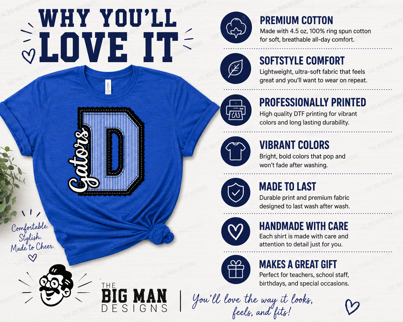 Dickinson Gators Varsity D Spirit Shirt | Dickinson ISD Spirit Wear
